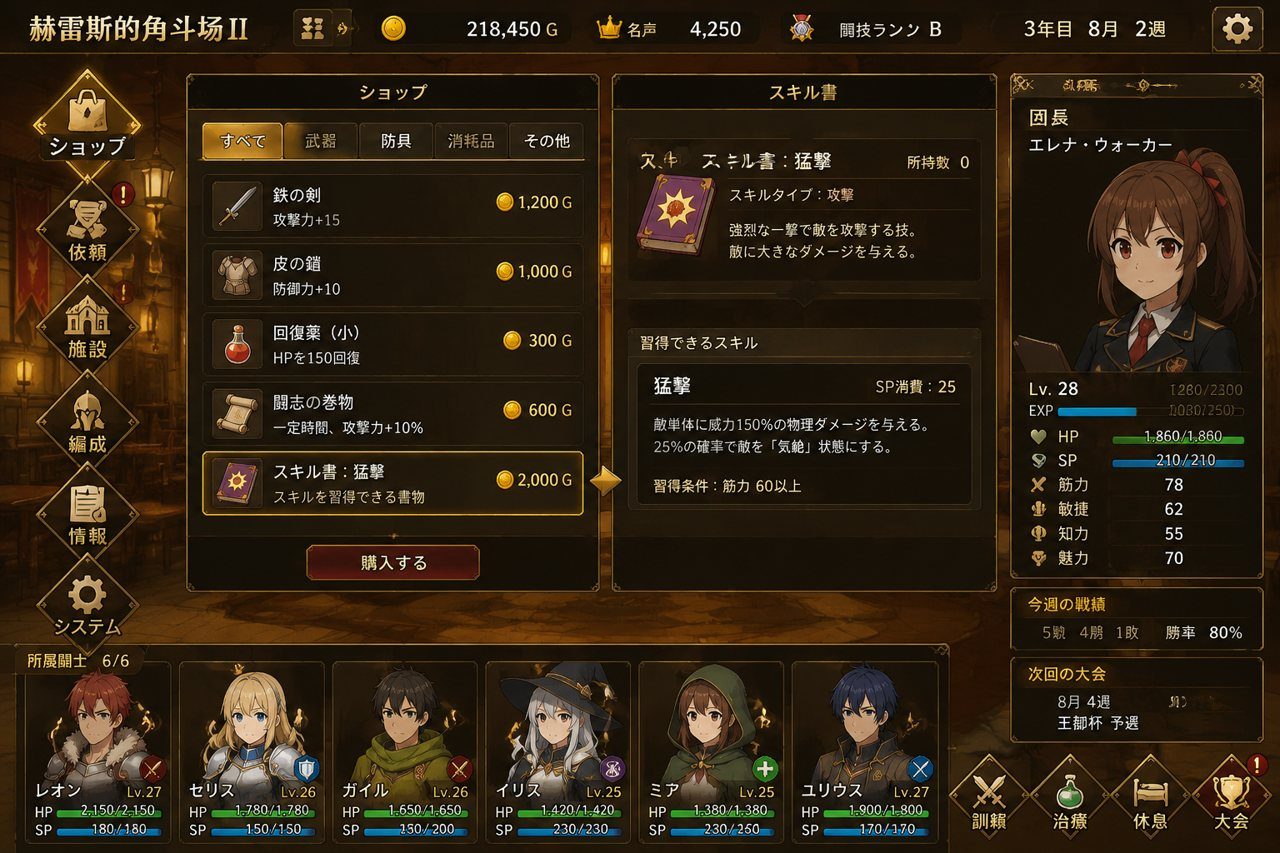 赫雷斯的角斗场Ⅱ 操作界面 内容截图 3